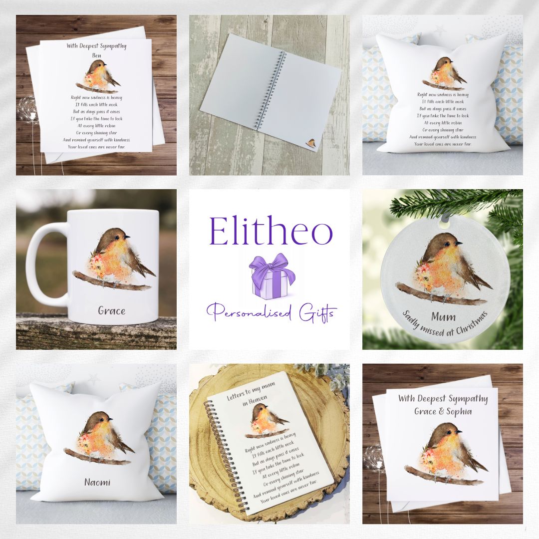 Robin Sympathy Cards - Personalised Robin Cards – Beautifully Handmade UK