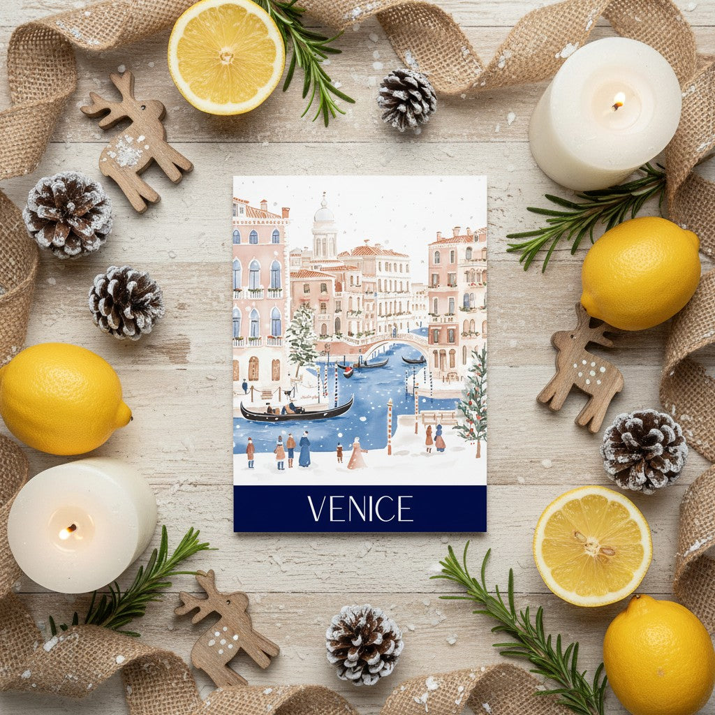 Celebrate Christmas in Venice - A Festive Greeting Card
