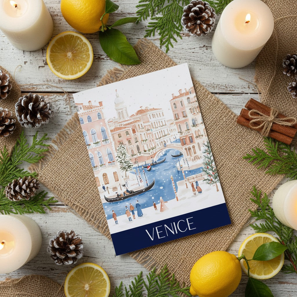 Celebrate Christmas in Venice - A Festive Greeting Card