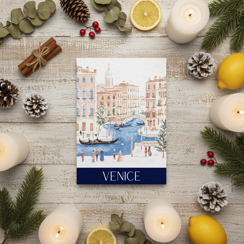 Celebrate Christmas in Venice - A Festive Greeting Card