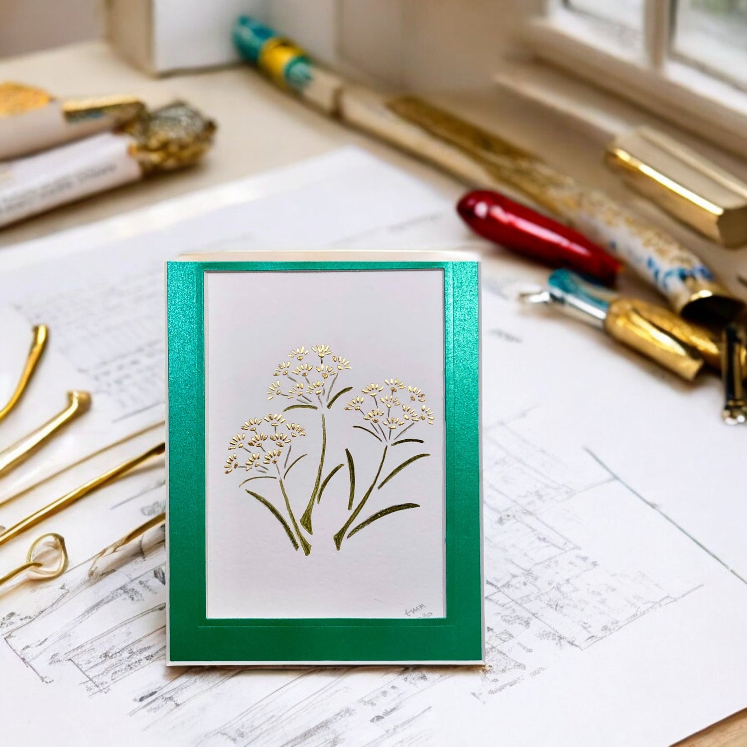 gold leaf flowers 