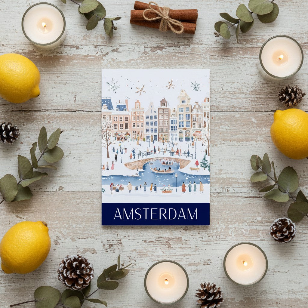 Magical Christmas in Amsterdam - Festive Greeting Card