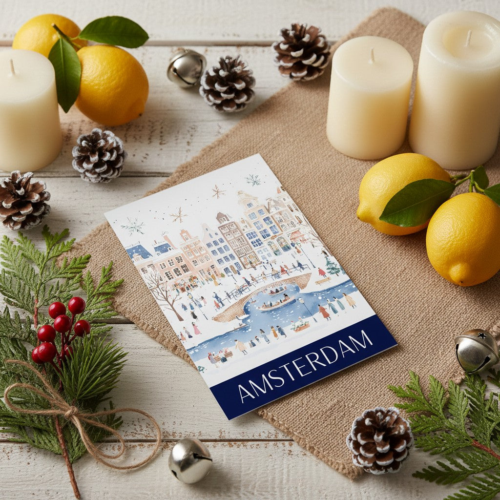 Magical Christmas in Amsterdam - Festive Greeting Card