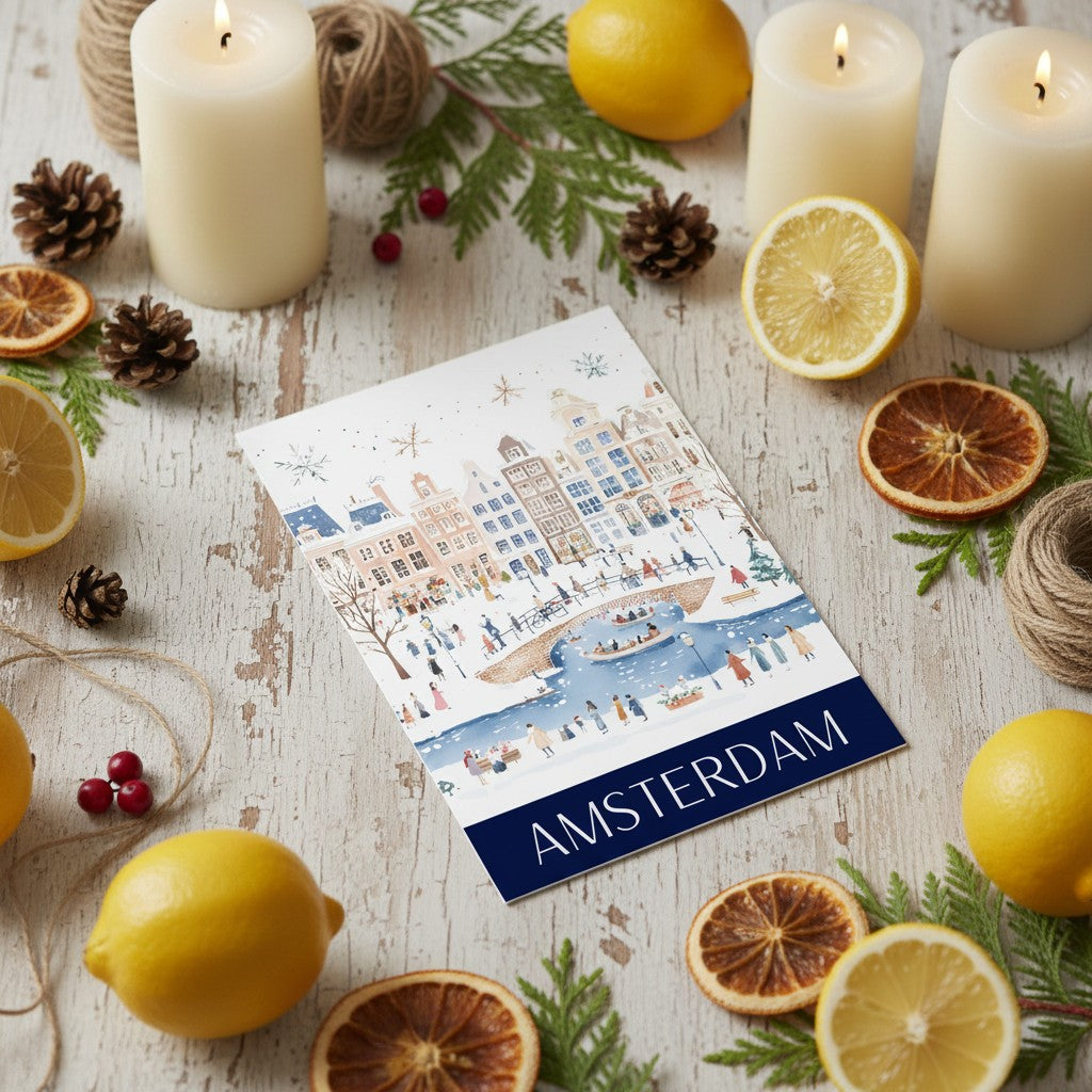 Magical Christmas in Amsterdam - Festive Greeting Card