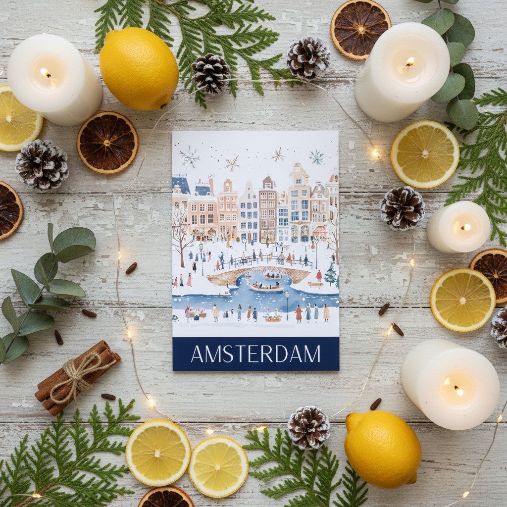 Magical Christmas in Amsterdam - Festive Greeting Card