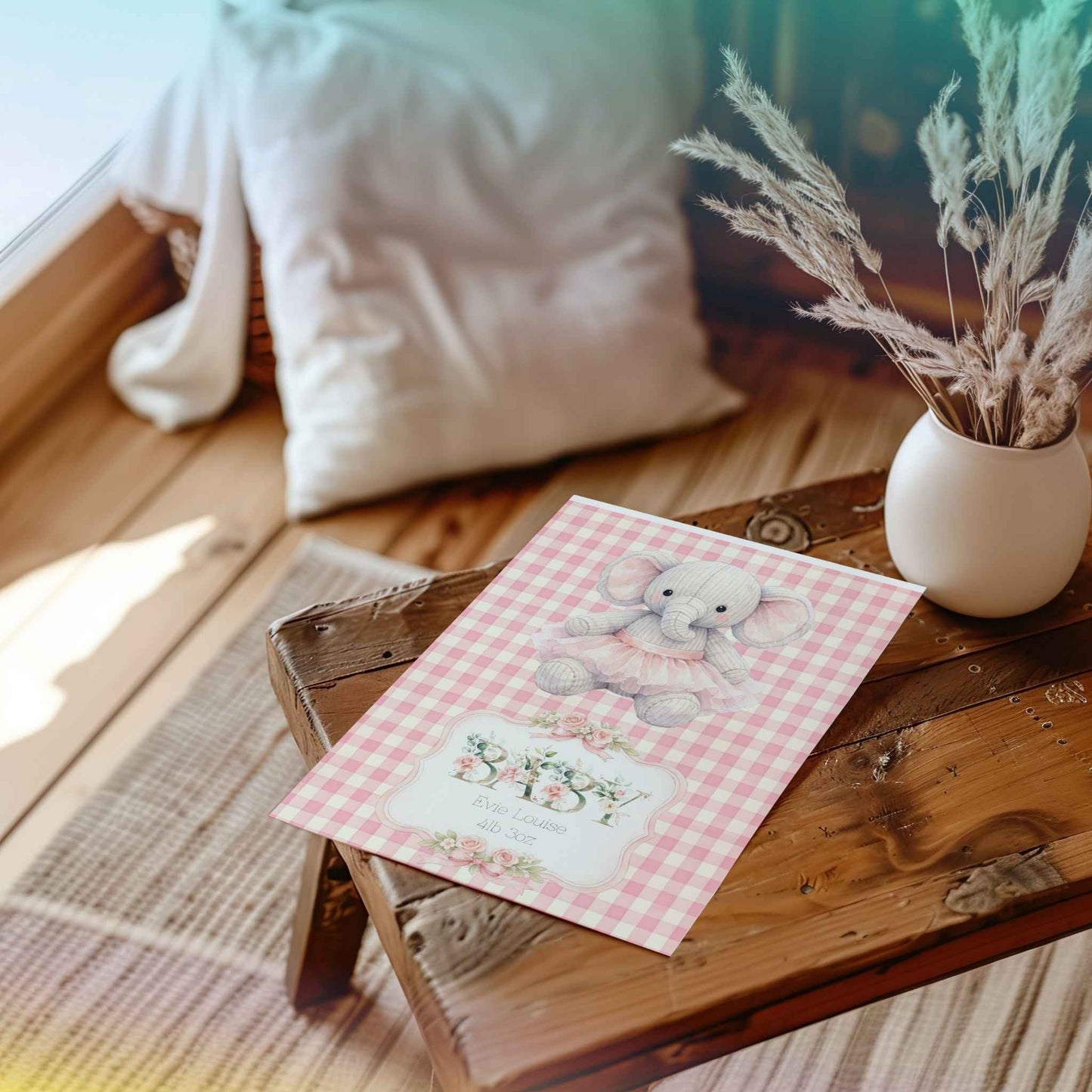 Personalised Elephant Baby Card - Perfect for Celebrating New Arrivals