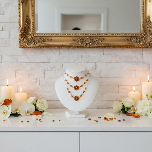 Baltic Amber Necklace - Silver Amber Necklace