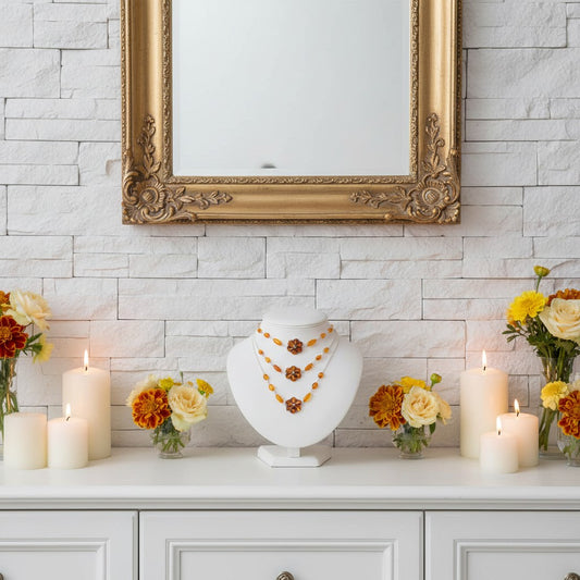 Baltic Amber Necklace - Silver Amber Necklace