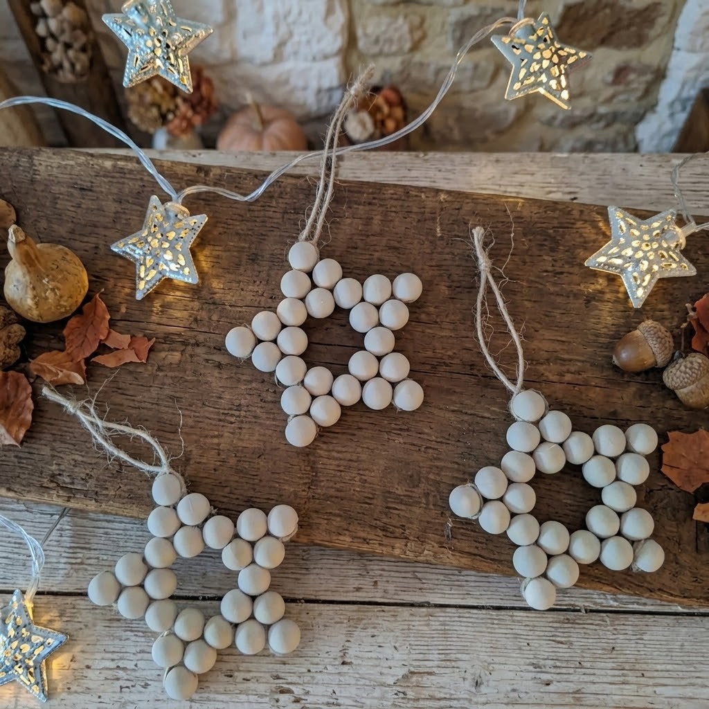 Handmade Beaded Star Decorations – Festive Ornaments