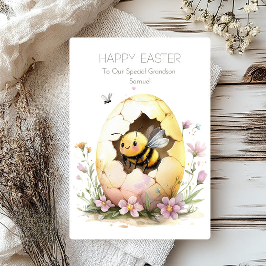 Bee Easter Card – Handmade Card with Cheerful Bee Design
