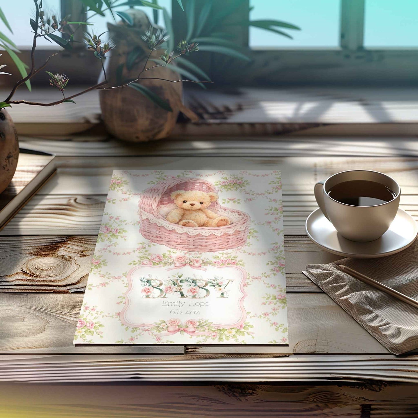 Baby Girl Congratulations Card – Celebrate The Little Bundle of Joy