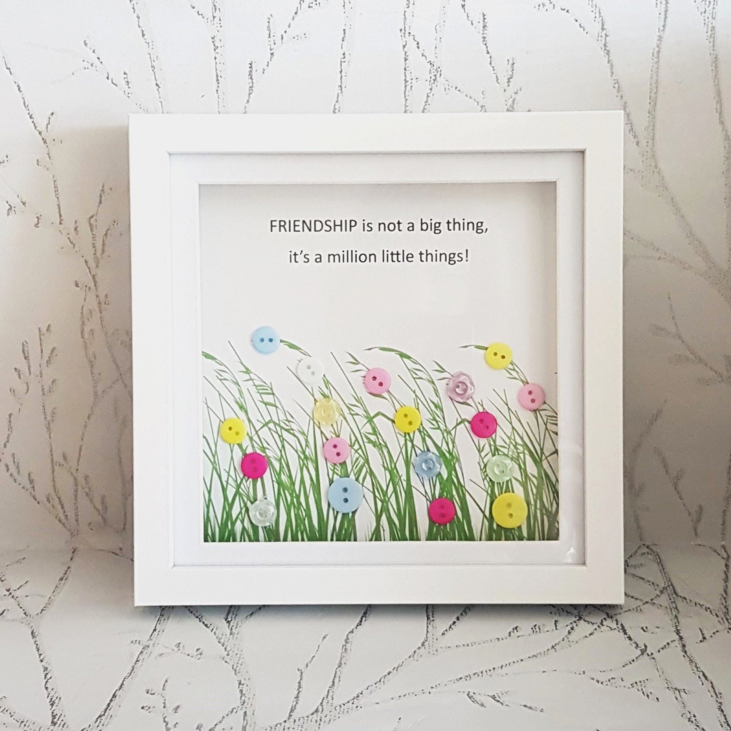 Charming Friendship Button Art Frame - Celebrate Connection with Style