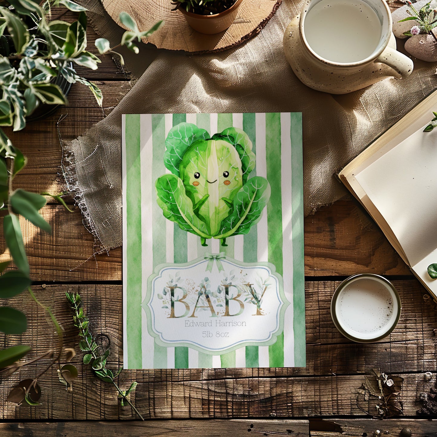 Homegrown Joy - Unisex Baby Congratulations Card for New Arrivals