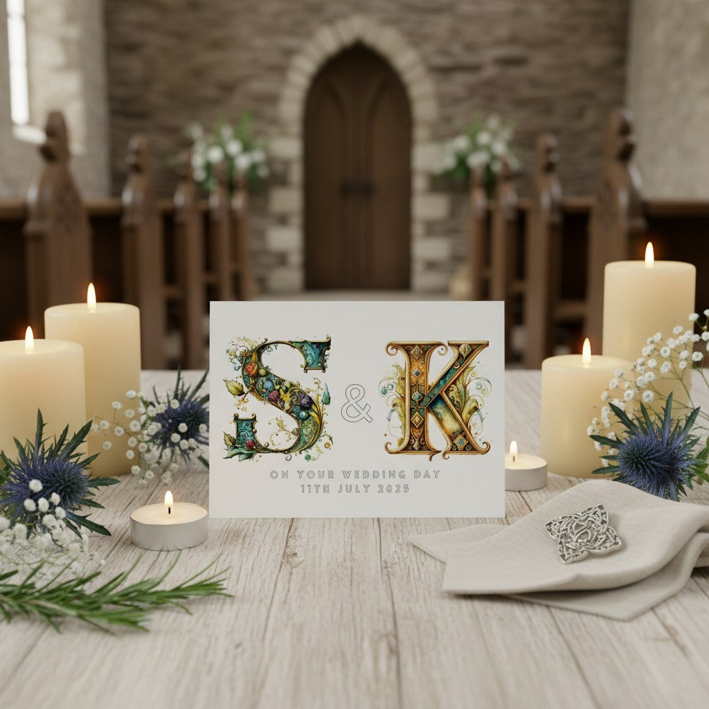 Celtic Wedding Card – Traditional Design with Personalised Option