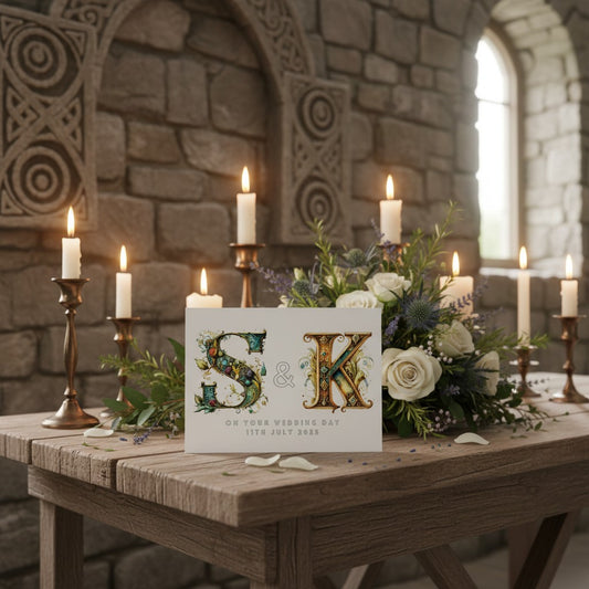 Celtic Wedding Card – Traditional Design with Personalised Option