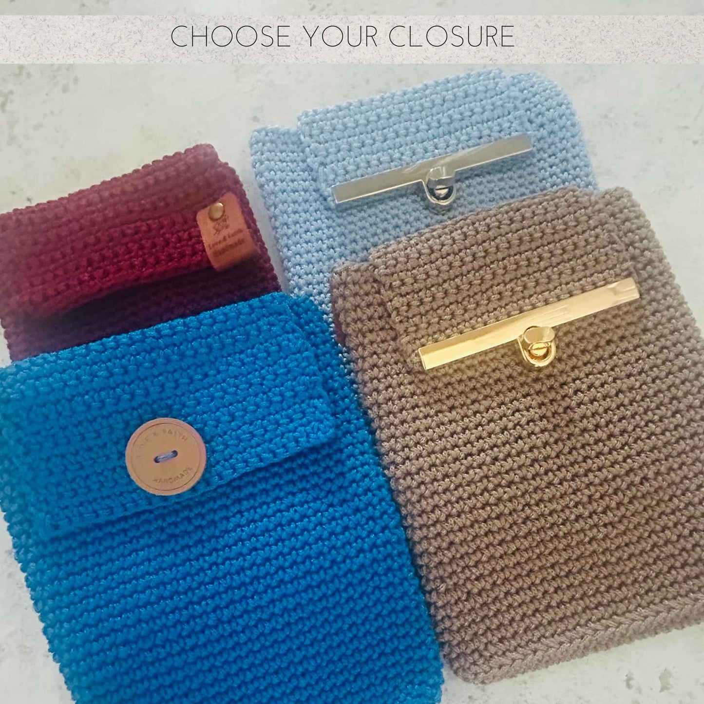 Handmade Green Crochet Phone Bag – Other Colours Available