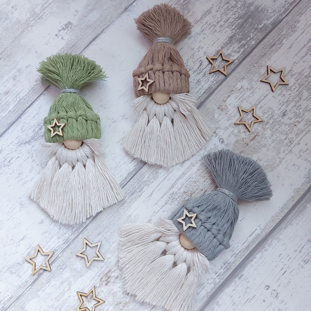 Macrame Gonk Christmas Decorations – Handmade Nordic Ornaments