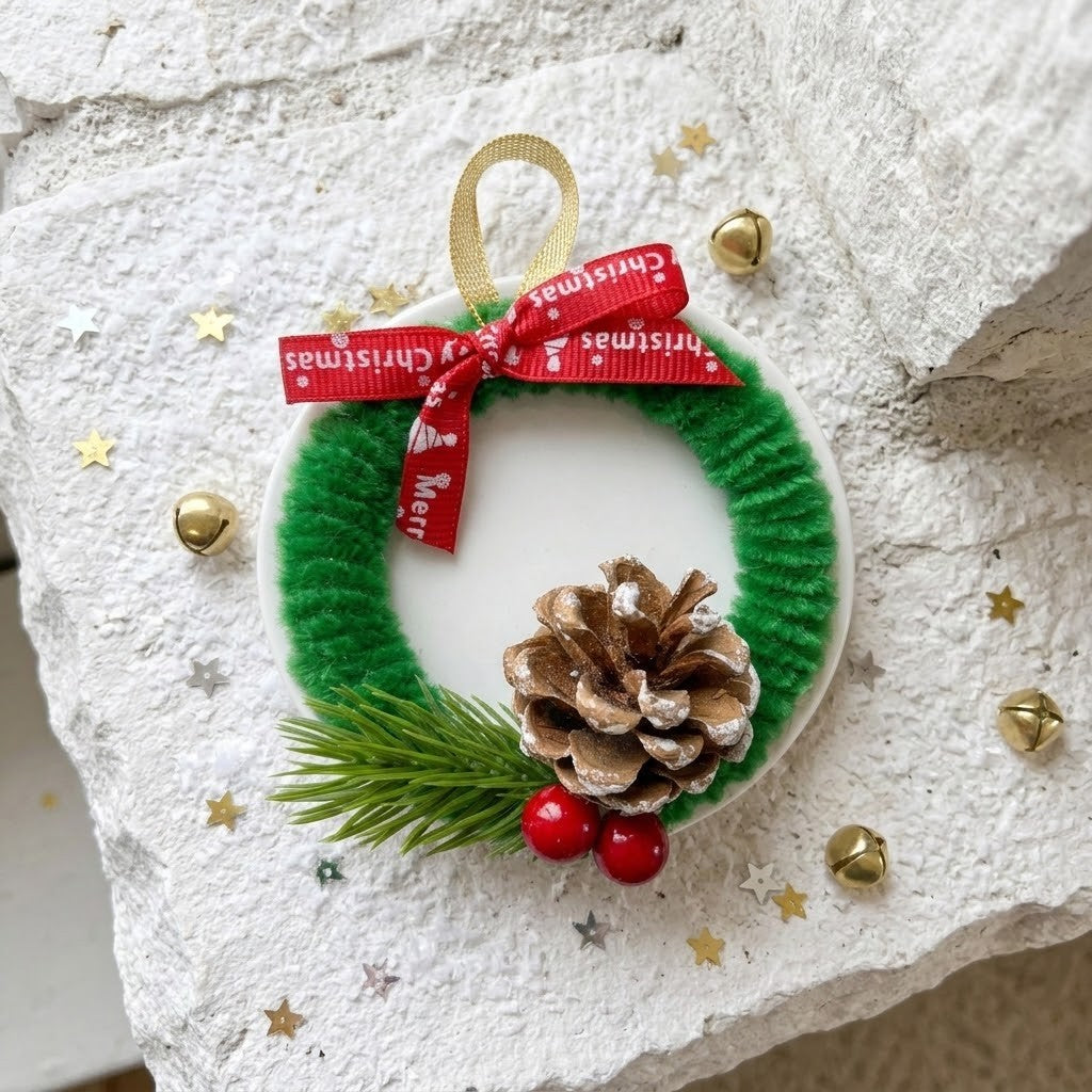 Mini Christmas Wreaths – Handmade Pipe Cleaner Ornaments