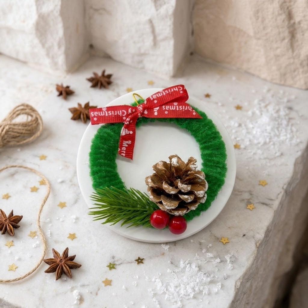 Mini Christmas Wreaths – Handmade Pipe Cleaner Ornaments