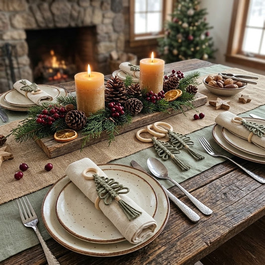 Macrame Christmas Tree Napkin Rings – Festive Table Decor