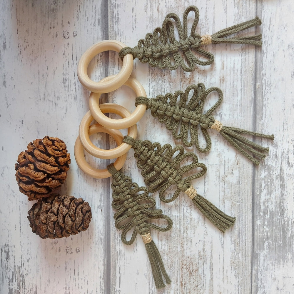 Macrame Christmas Tree Napkin Rings – Festive Table Decor