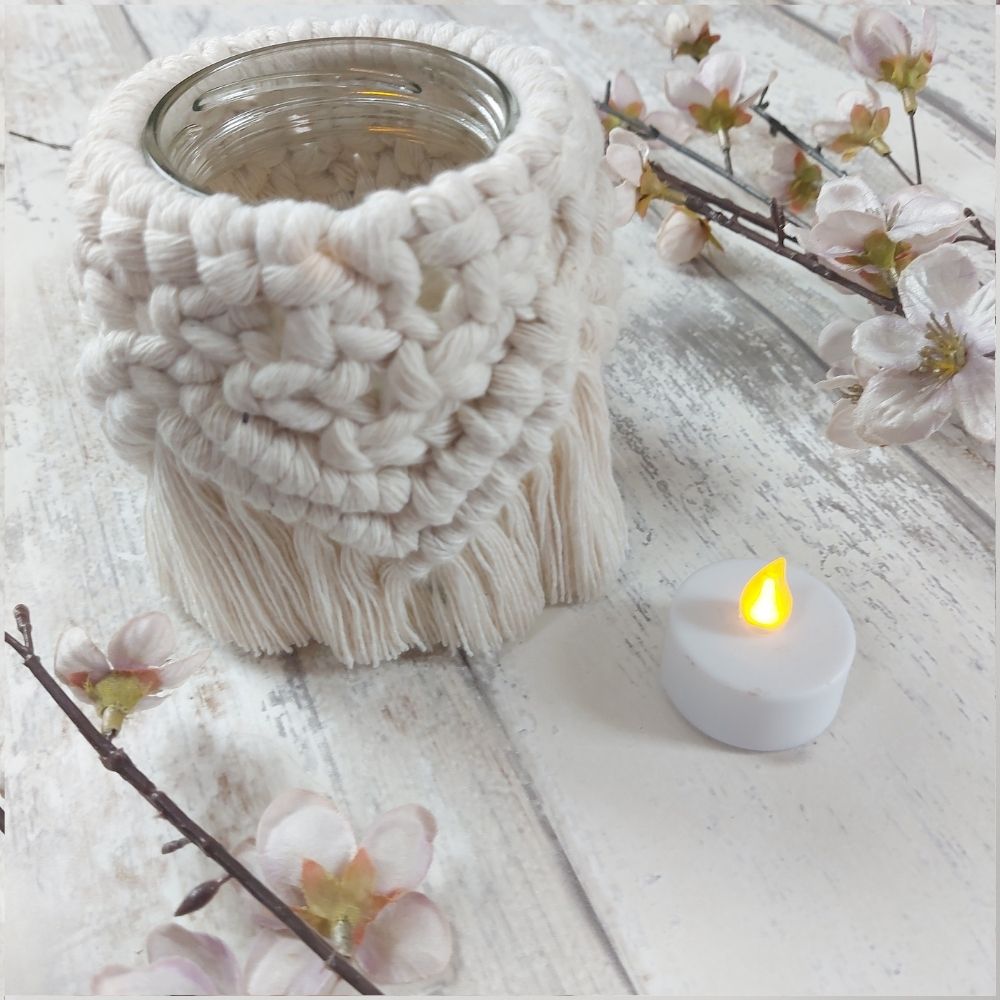 Handmade Macrame Tea Light Holders – Boho Decor