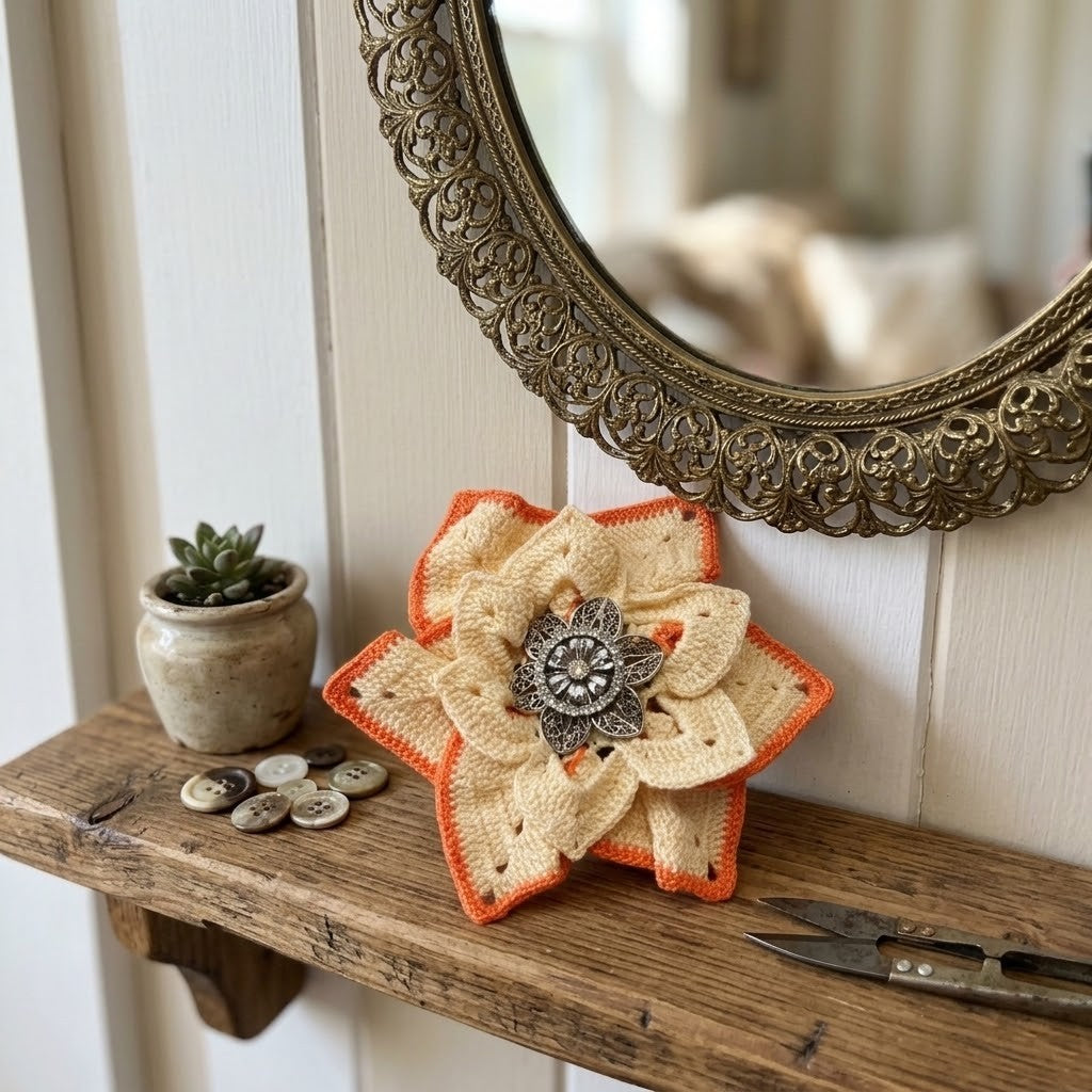 Handmade Daffodil Flower Brooch – Spring Floral Pin