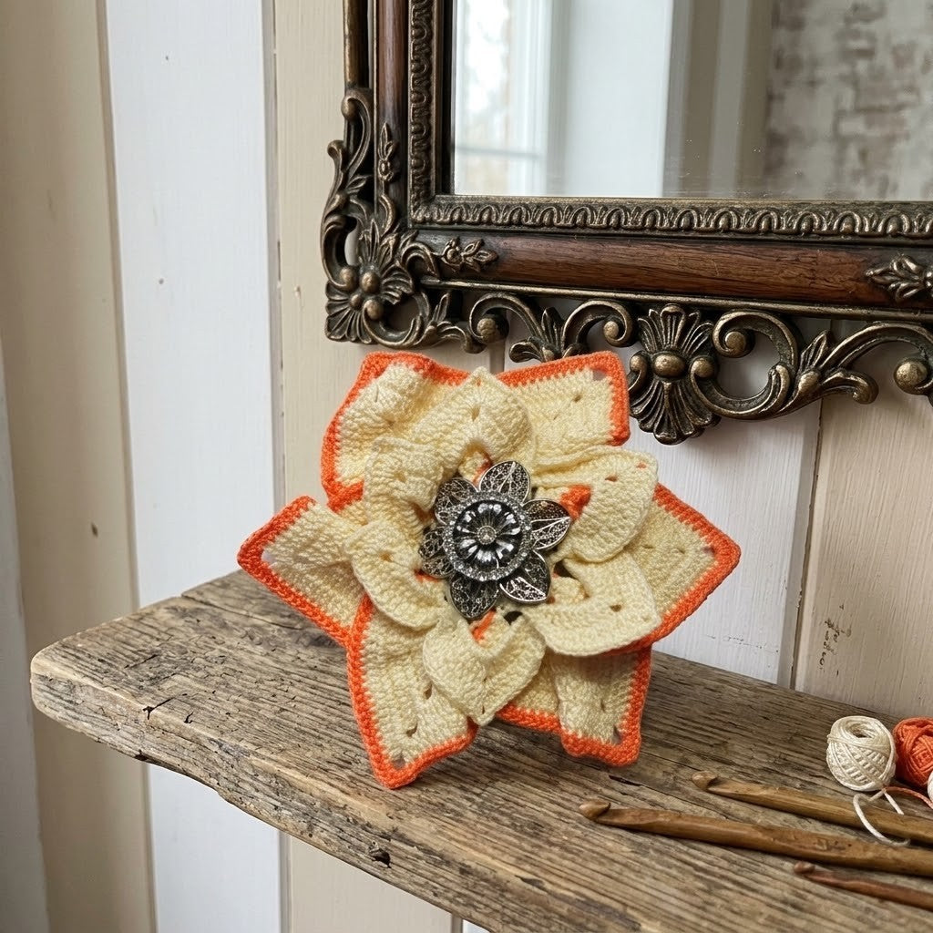 Handmade Daffodil Flower Brooch – Spring Floral Pin