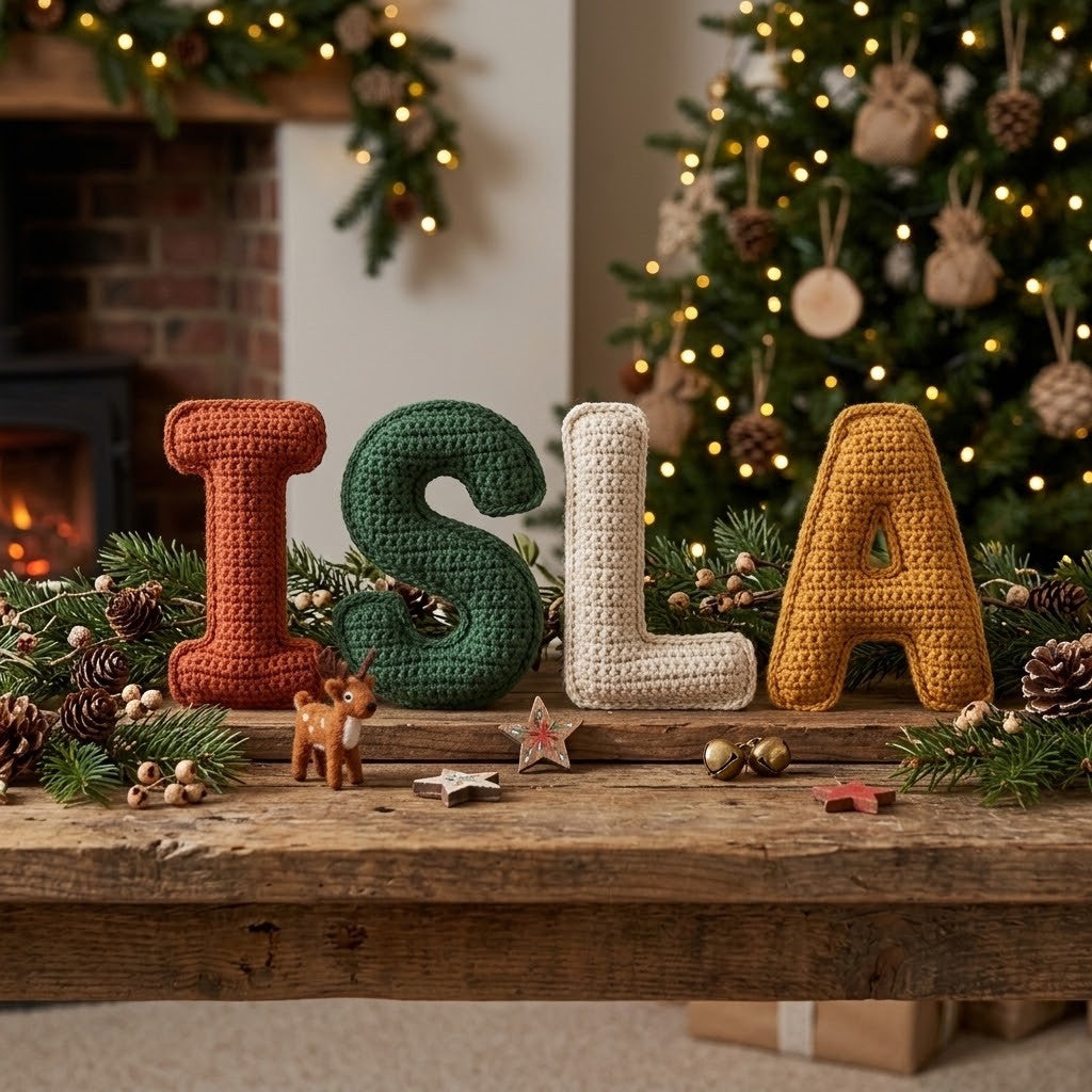 Handmade Crochet Name Letters – Custom Christmas Gift Idea