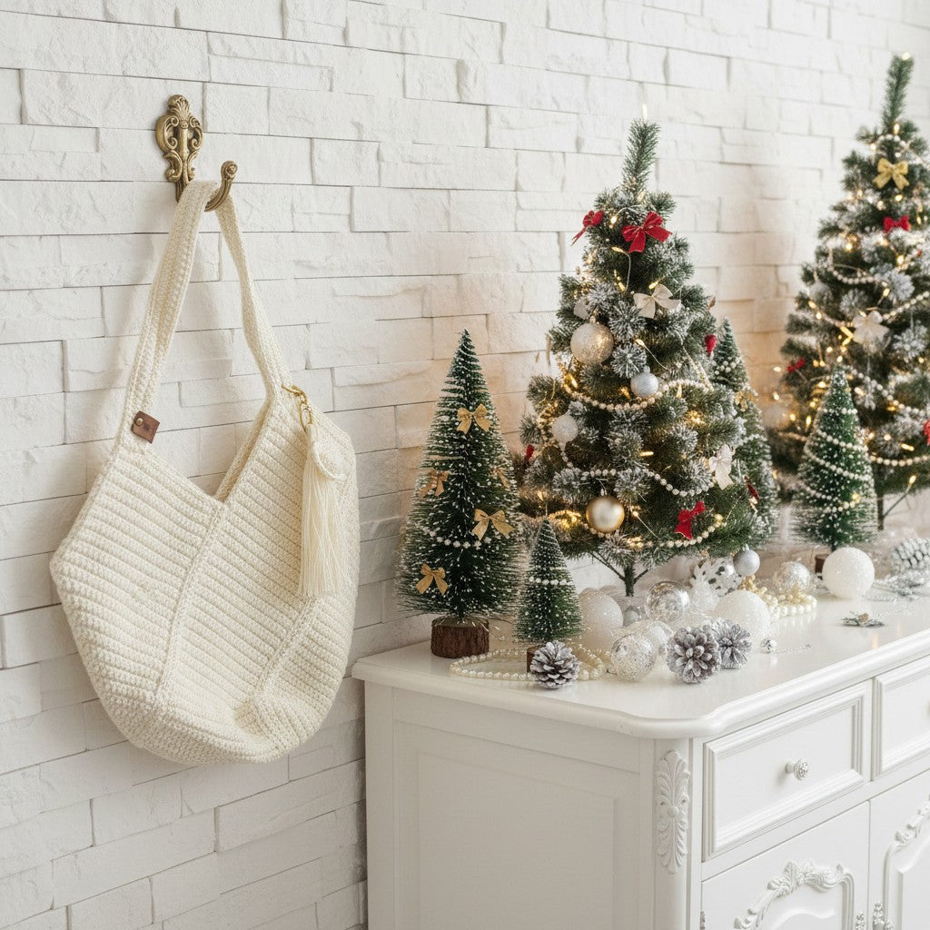 Handmade Crochet Shopper Bag – Ideal Christmas Gift - Stylish Accessory