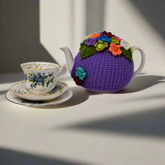 large knitted tea cosy