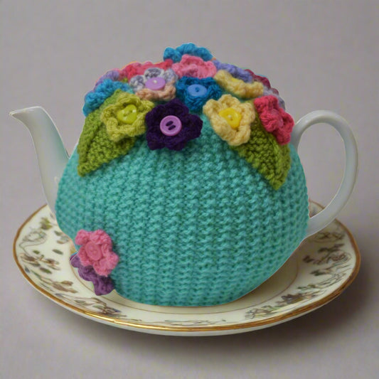 large knitted tea cosy
