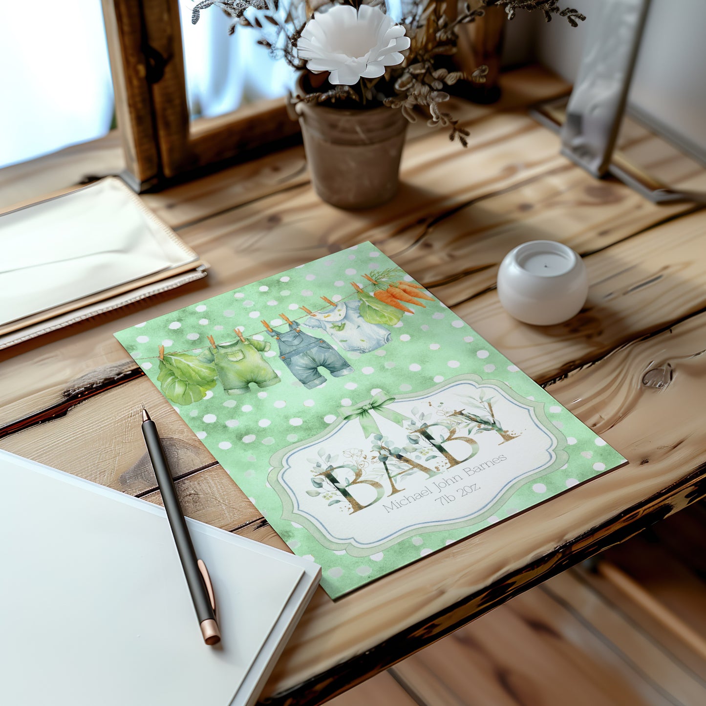Homegrown Personalised Newborn Baby Card - Sweet Celebrations