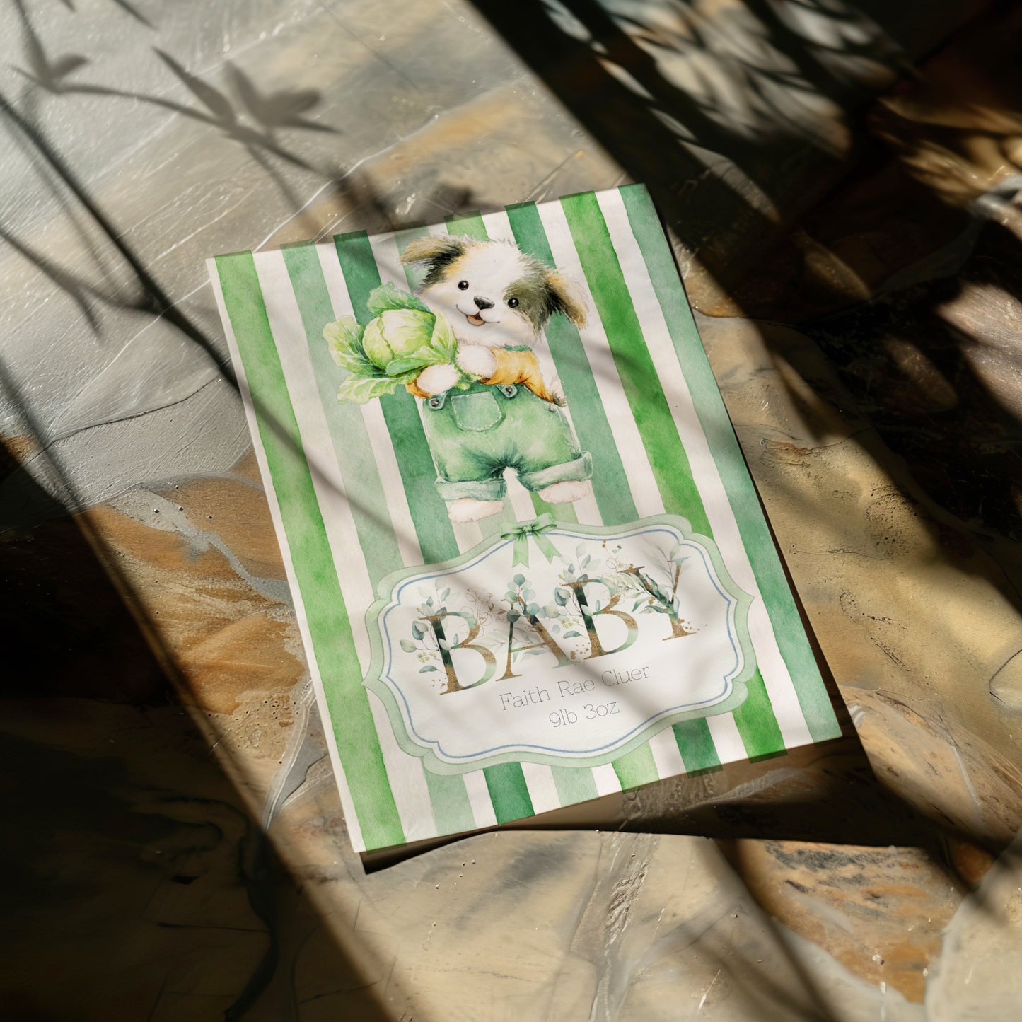 Adorable Unisex Newborn Puppy Card - Sweet Newborn Card