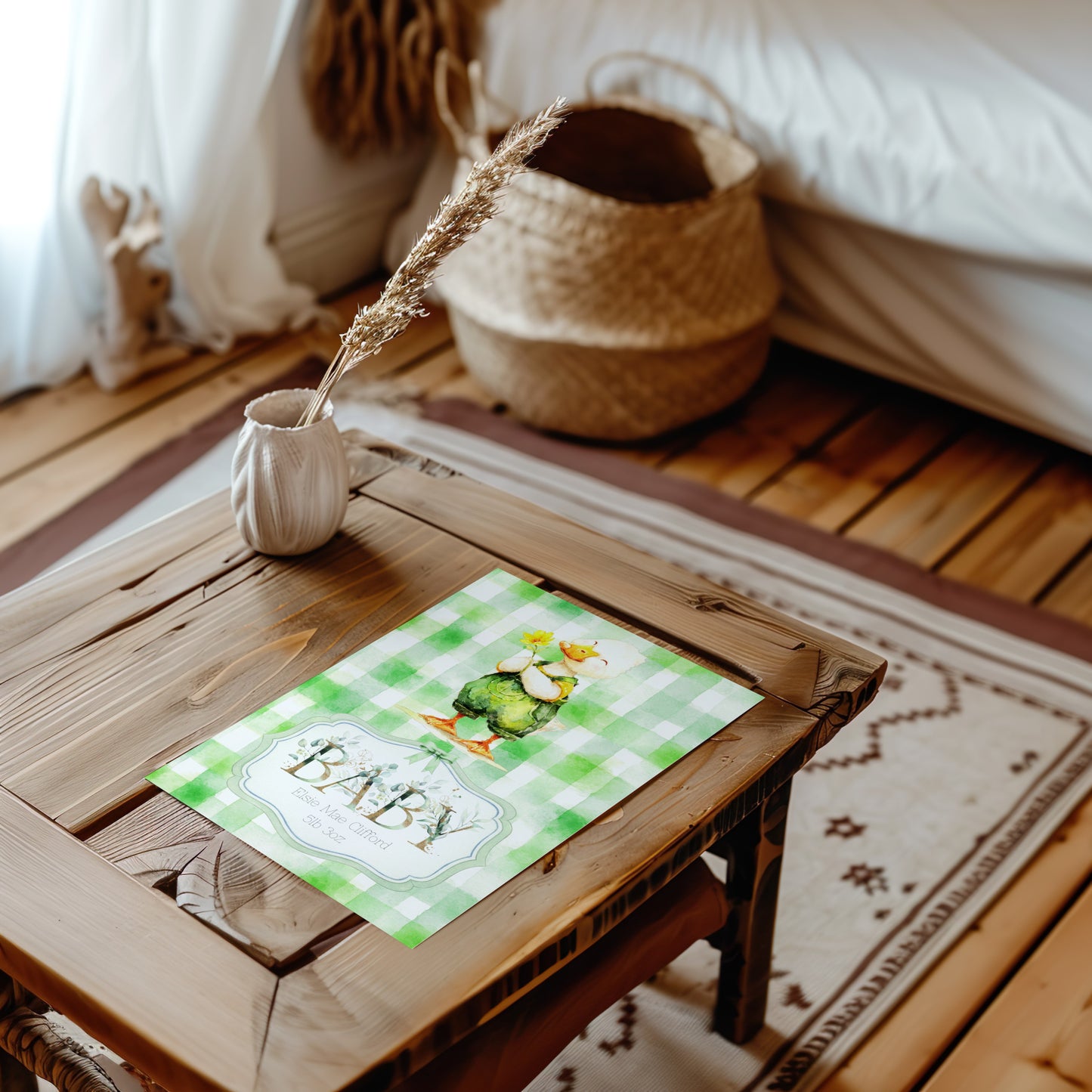 Personalised Duck Newborn Baby Card – A Charming Welcome