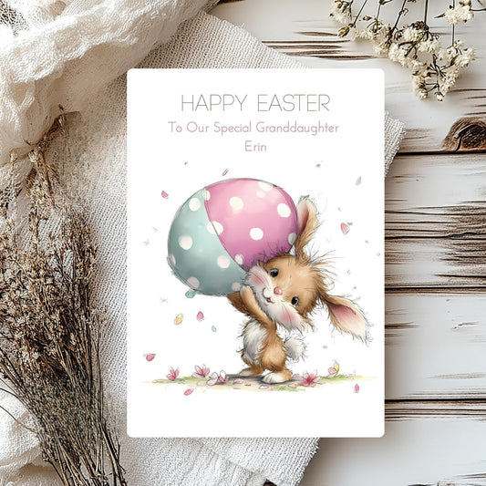 Custom Easter Cards – Personalised Card Cute Rabbit Design