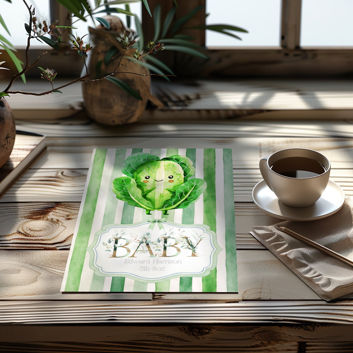 Homegrown Joy - Unisex Baby Congratulations Card for New Arrivals
