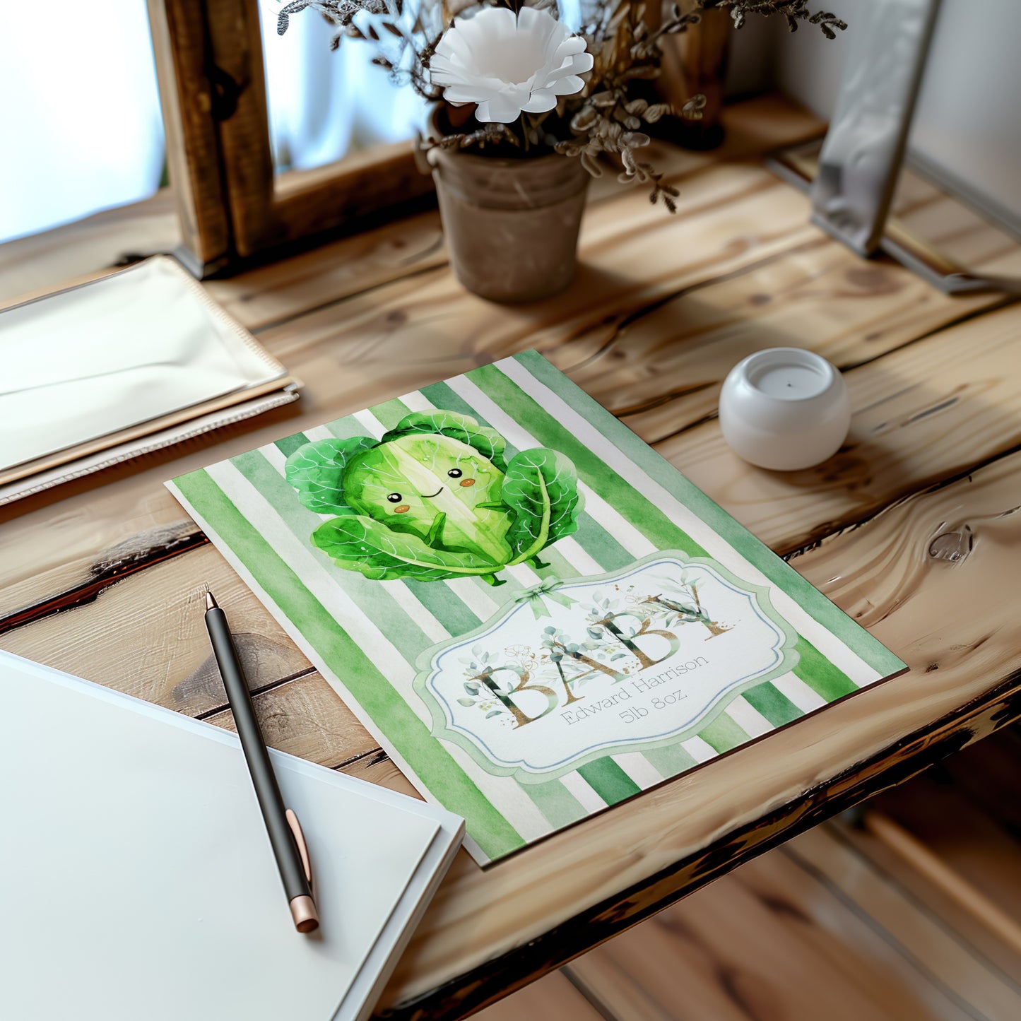 Homegrown Joy - Unisex Baby Congratulations Card for New Arrivals
