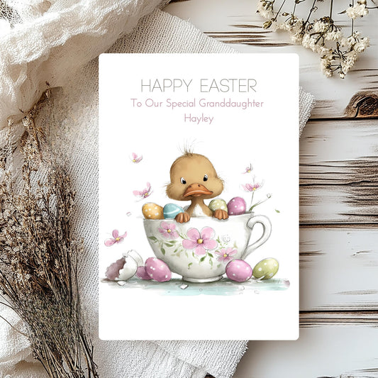 Cute Duck Easter Card – Personalised Easter Greeting