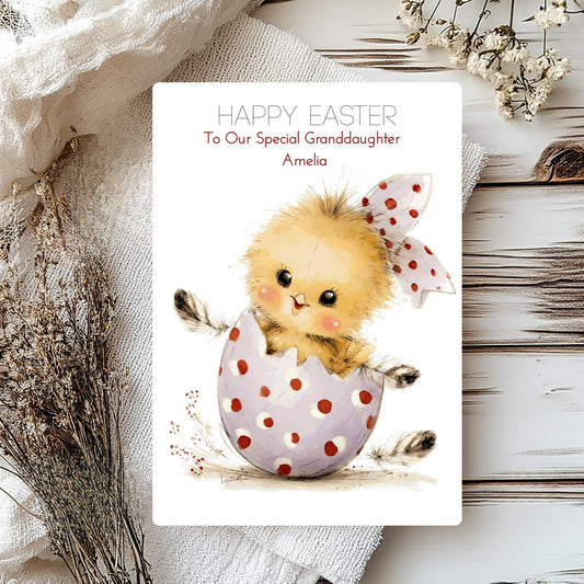 Cute Easter Card for Granddaughter – Personalised Spring Greeting