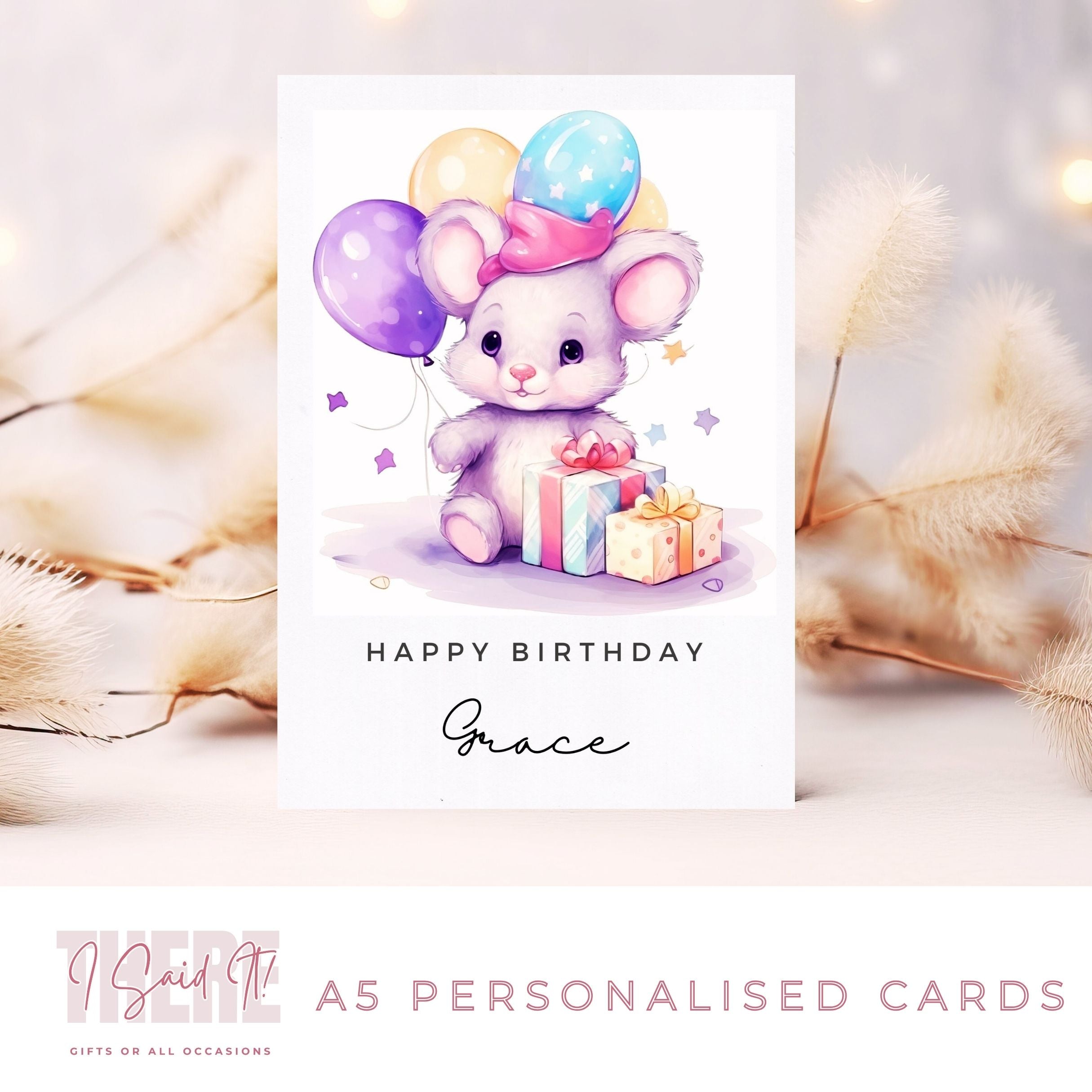 Cute Personalised Mouse Card | Personalised Mouse Card – Beautifully ...