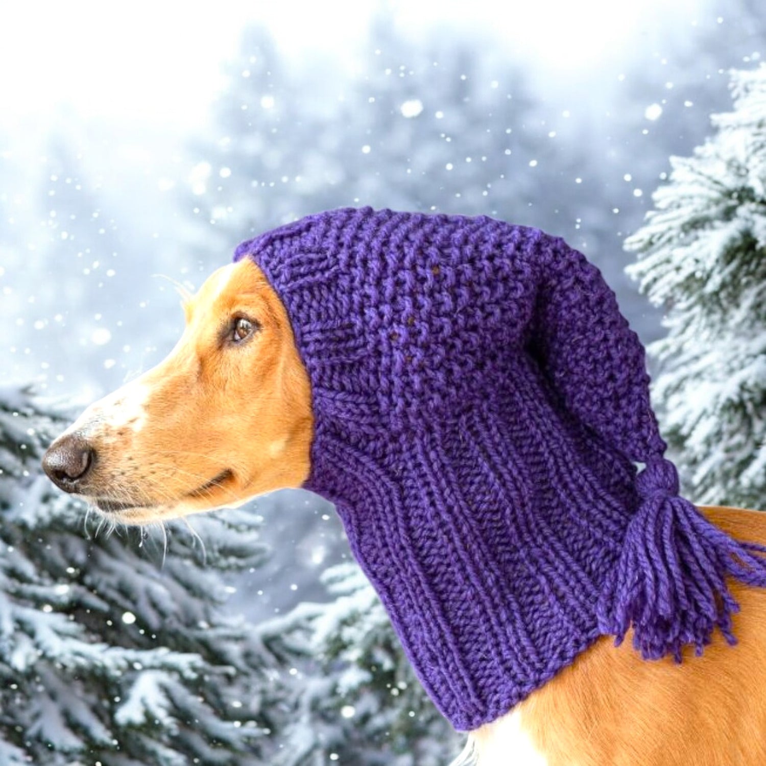 knitted dog balaclava