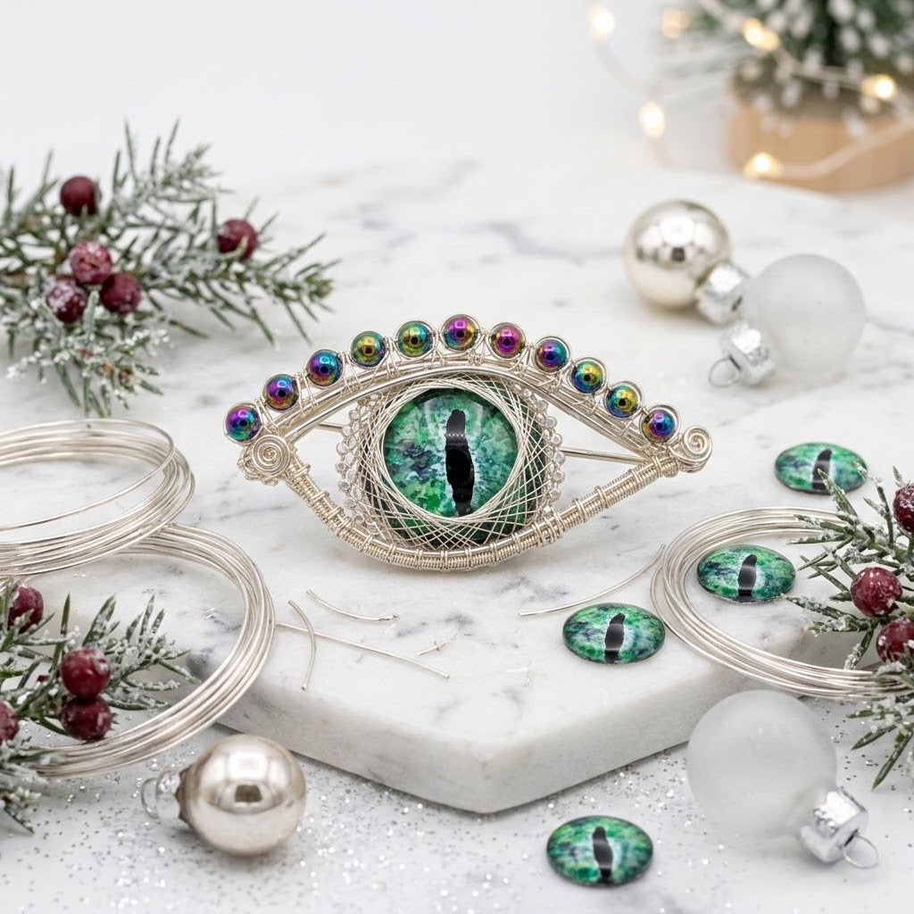 Handmade Dragon Eye Brooch – Christmas Gift