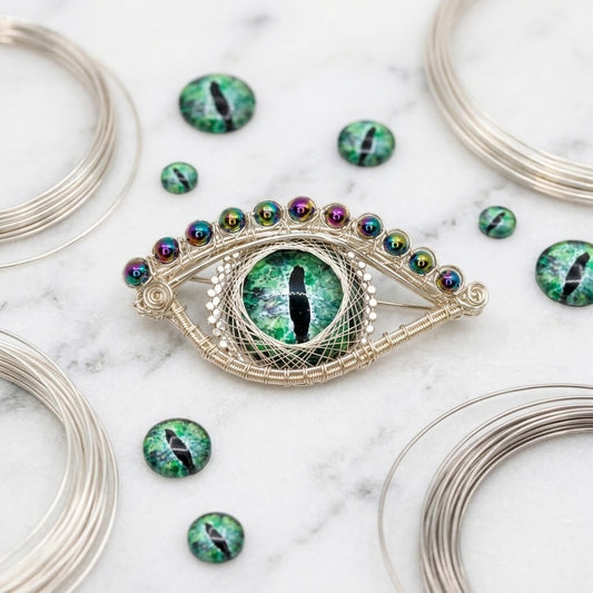 Handmade Dragon Eye Brooch – Fantasy Jewellery Pin