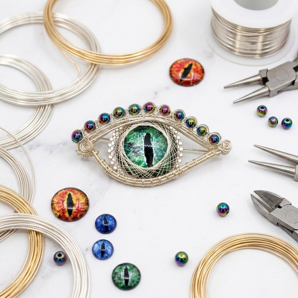 Handmade Dragon Eye Brooch – Christmas Gift