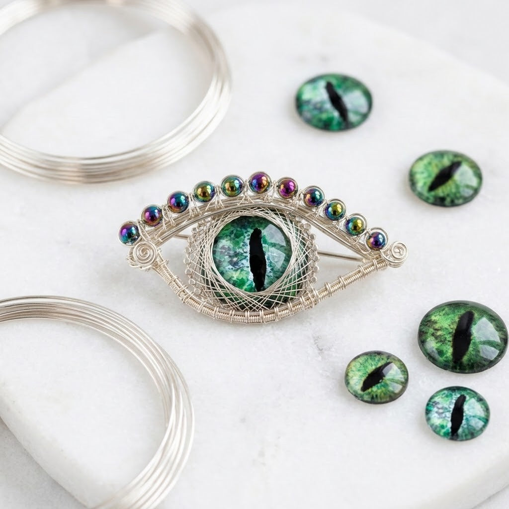 Handmade Dragon Eye Brooch – Christmas Gift