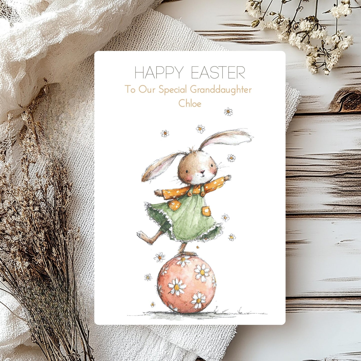 Easter Card for Granddaughter – Personalised Handmade Spring Greeting