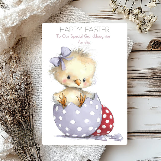 Easter Card with Chicks – Personalised Handmade Card