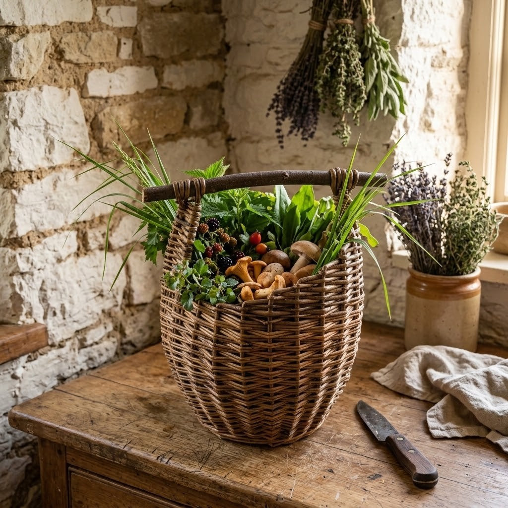 Handmade Willow Foragers Basket – Rustic Christmas Gift