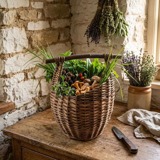 Handmade Willow Foragers Basket – Rustic Woven Basket